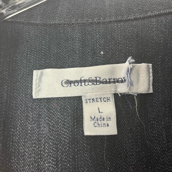 CROFT & Barrow Women's Dark Wash Button Front Stretch Denim Jacket Size L - Picture 4 of 6